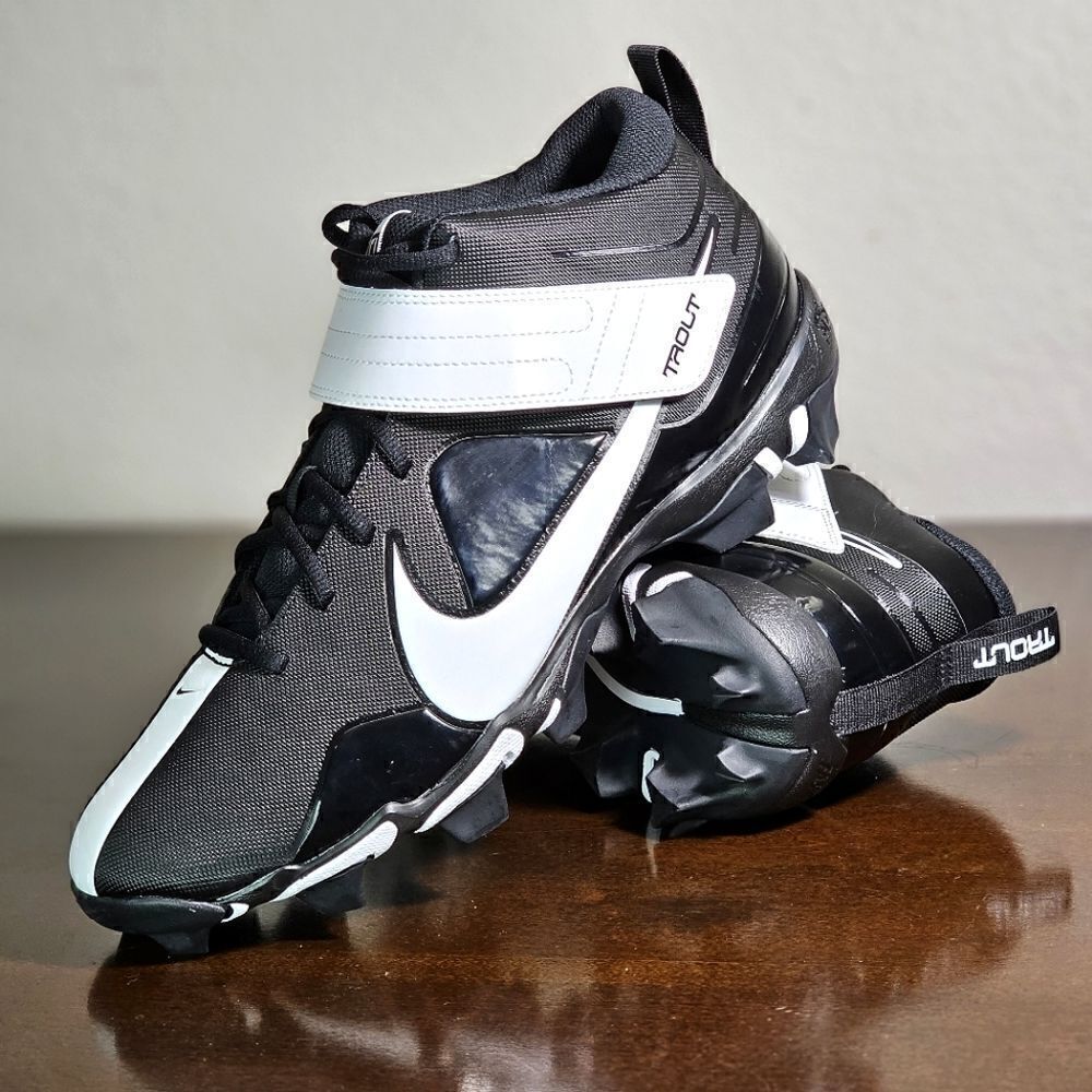Nike Force Trout 7 Keystone Black White Baaeball Cleats Size 13 Shoes CT0831 005
